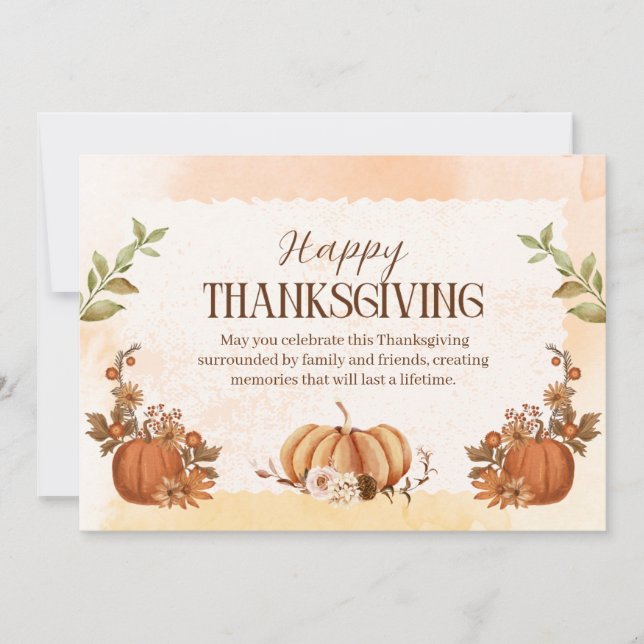 Cartes Pour Fêtes Annuelles Brown Orange esthétique Thankesgiving (Devant)