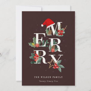 Cartes Pour Fêtes Annuelles Brown Red Green White Joyeux Noël Folio