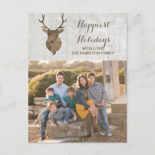 Cartes Pour Fêtes Annuelles Brown Russe aquarelle Deer Photo de vacances