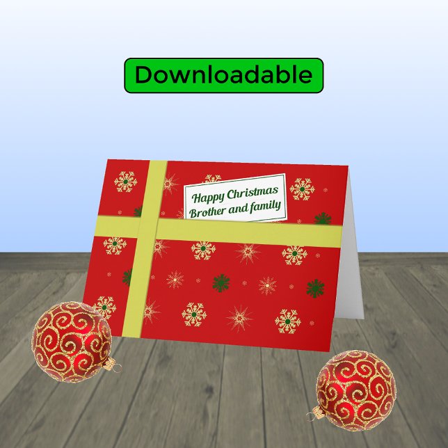 Cartes Pour Fêtes Annuelles Brther family red christmas parcel (Créateur téléchargé)