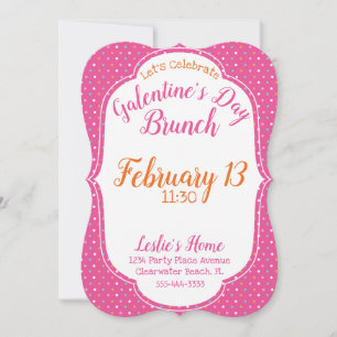 Cartes Pour Fêtes Annuelles "Brunch de la Saint-Galentin" Fun Motif rose