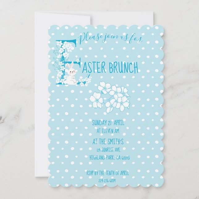 Cartes Pour Fêtes Annuelles Brunch de Pâques (Devant)