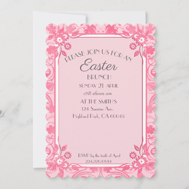 Cartes Pour Fêtes Annuelles Brunch de Pâques (Devant)