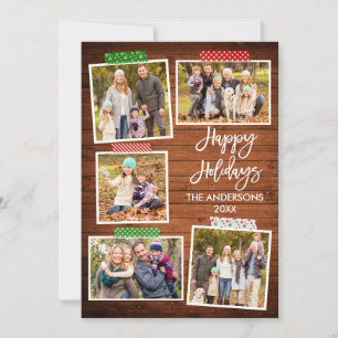 Cartes Pour Fêtes Annuelles Brush Script Joyeuses Vacances Bande d'artisanat e