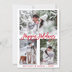 Cartes Pour Fêtes Annuelles Brush Script Photo Happy Holidays