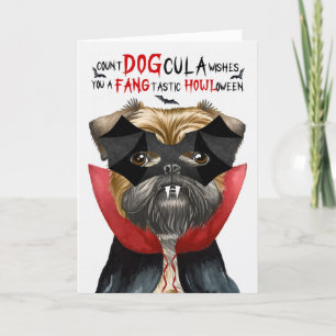 Cartes Pour Fêtes Annuelles Bruxelles Griffon Funny Count DOGcula Halloween