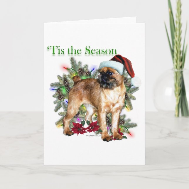 Cartes Pour Fêtes Annuelles Bruxelles Griffon La saison (Devant)