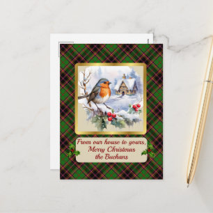 Cartes Pour Fêtes Annuelles Buchan Tartan avec Robin Personnalisé