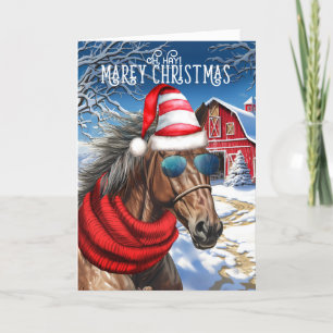 Cartes Pour Fêtes Annuelles Buckskin Quarter Horse drôle MAREy Noël