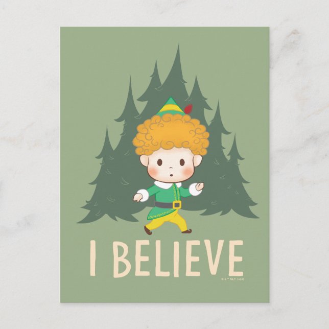 Cartes Pour Fêtes Annuelles Buddy l'Elf Je Crois (Devant)