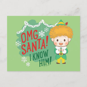 Cartes Pour Fêtes Annuelles Buddy l'Elf OMG Santa ! Je le connais !