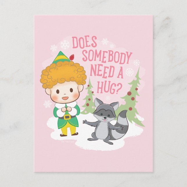 Cartes Pour Fêtes Annuelles Buddy l'elfe fait un câlin à quelqu'un ? (Devant)