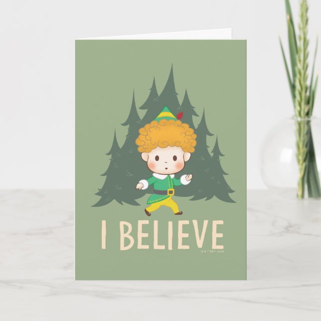 Cartes Pour Fêtes Annuelles Buddy l'elfe Je crois (Devant)