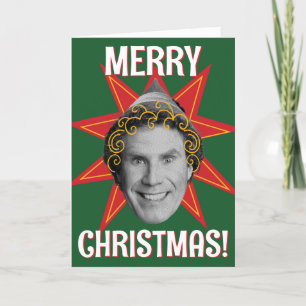 Cartes Pour Fêtes Annuelles Buddy l'elfe   Motif Éclaté d'Étoiles