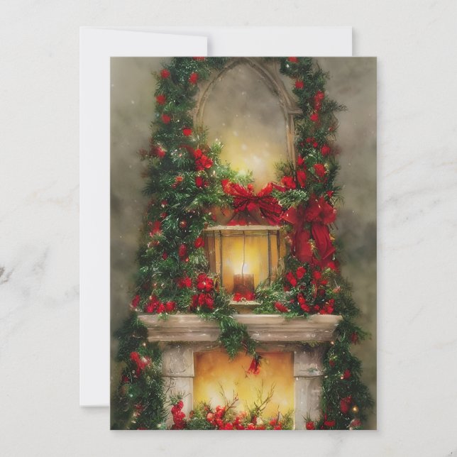 Cartes Pour Fêtes Annuelles budget de cheminée de Noël (Devant)