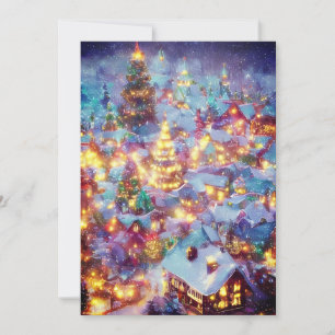 Cartes Pour Fêtes Annuelles Budget du village de Noël enneigé Noël
