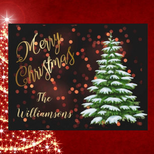 Cartes Pour Fêtes Annuelles Budget Elegant Arbre Noir Or Joyeux Noël