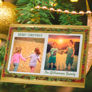 Cartes Pour Fêtes Annuelles Budget Elegant Photo Collage Or Joyeux Noël