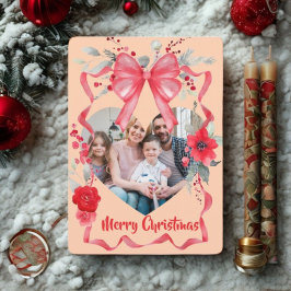 Cartes Pour Fêtes Annuelles Budget Elegant Red Bow Christmas Four Photo