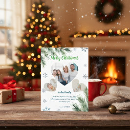 Cartes Pour Fêtes Annuelles Budget Green Christmas 3 Photo Holiday Card