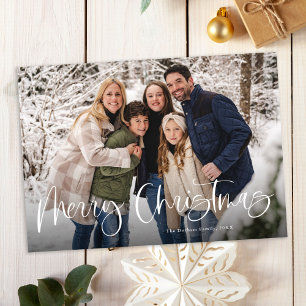 Cartes Pour Fêtes Annuelles Budget Lettres Modernes Deux Photos Joyeux Noël
