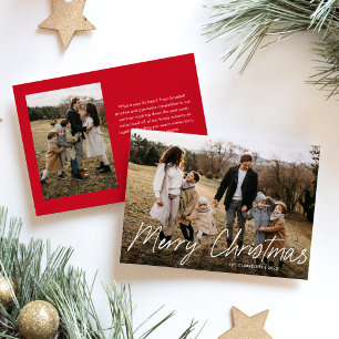 Cartes Pour Fêtes Annuelles Budget Moderne Calligraphie Joyeux Noël 2 Photo