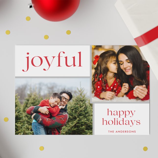 Cartes Pour Fêtes Annuelles Budget photo de famille joyeux de Noël (Créateur téléchargé)