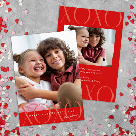 Cartes Pour Fêtes Annuelles Budget Red Modern XOXO Photo Saint Valentin