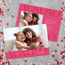 Cartes Pour Fêtes Annuelles Budget rose moderne XOXO Photo Saint-Valentin