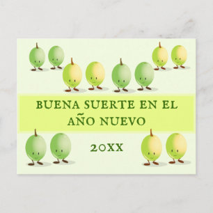 Cartes Pour Fêtes Annuelles Buena Suerte Douze Raisins Lucky Nouvel An
