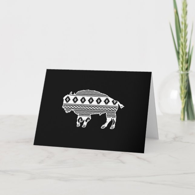 Cartes Pour Fêtes Annuelles Buffalo Aztèque (Devant)
