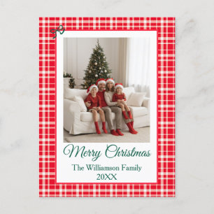 Cartes Pour Fêtes Annuelles Buffalo Check Style Cadre photo Joyeux Noël