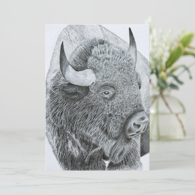 Cartes Pour Fêtes Annuelles Buffalo Love (Debout devant)