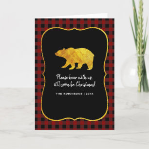 Cartes Pour Fêtes Annuelles Buffalo Plaid Chalkboard Foil Photo de Noël