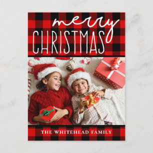 Cartes Pour Fêtes Annuelles Buffle noir rouge plaqué Joyeux Noël Photo