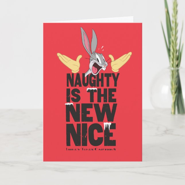 Cartes Pour Fêtes Annuelles BUGS BUNNY™ "Naughty Is The New Nice" (Devant)
