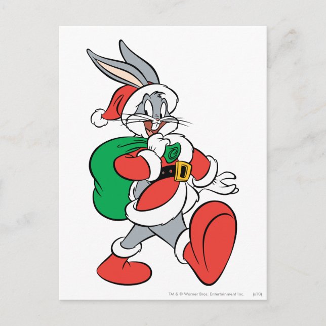 Cartes Pour Fêtes Annuelles BUGS BUNNY™ Père Noël (Devant)