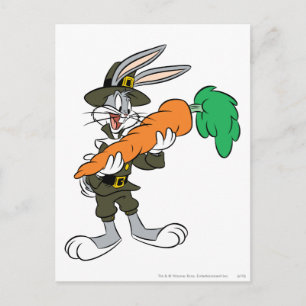 Cartes Pour Fêtes Annuelles BUGS BUNNY™ Pilgrim Thanksgiving Carrot