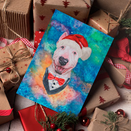 Cartes Pour Fêtes Annuelles Bull Terrier race Chien Noël