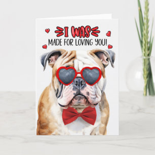 Cartes Pour Fêtes Annuelles Bulldog anglais fait pour vous aimer Valentine