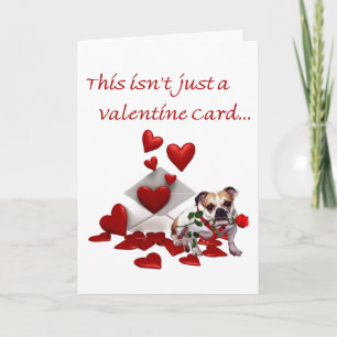 Cartes Pour Fêtes Annuelles Bulldog Maddie Rose et coeurs Valentine