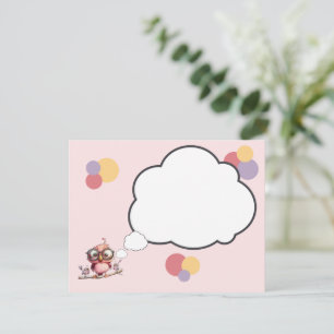 Cartes Pour Fêtes Annuelles Bulle de pensée de chouette mignonne