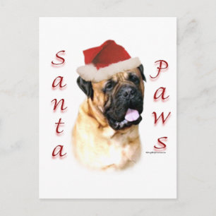 Cartes Pour Fêtes Annuelles Bullmastiff Père Noël Paws