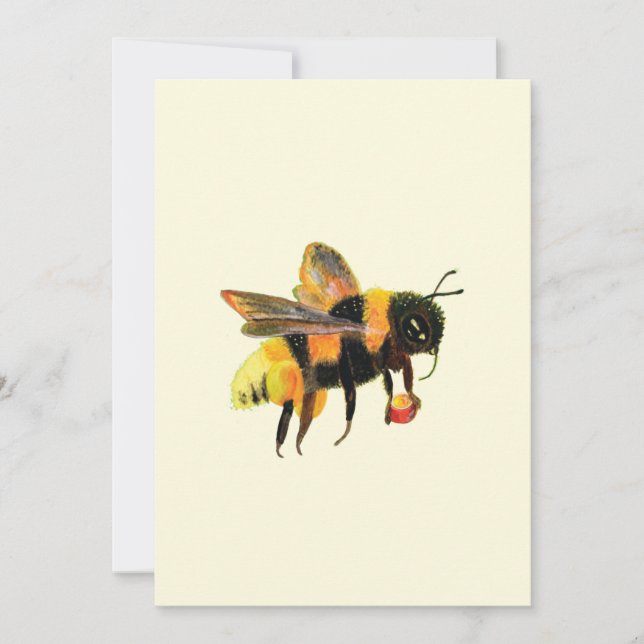 Cartes Pour Fêtes Annuelles Bumble Bee transportant du pollen (Devant)