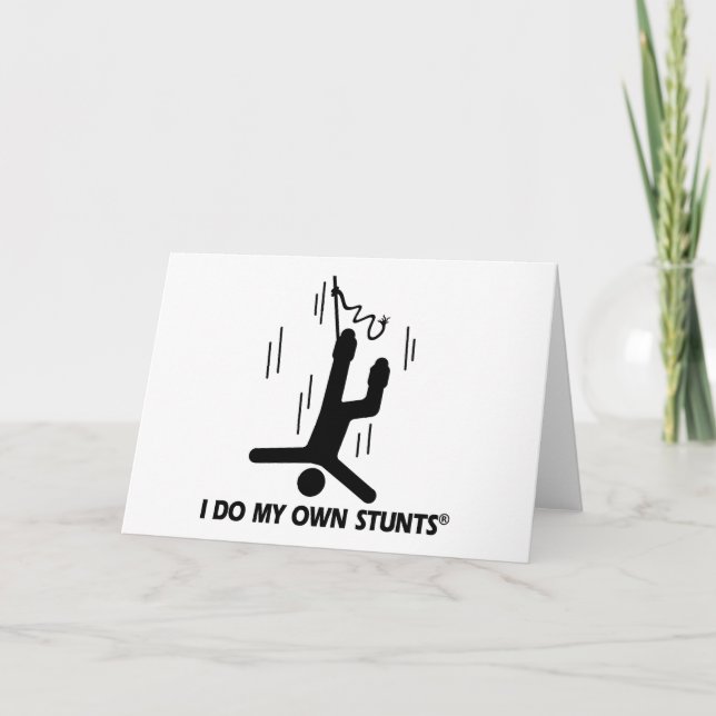 Cartes Pour Fêtes Annuelles Bungee Sauter Mes Propres Têtes (Devant)
