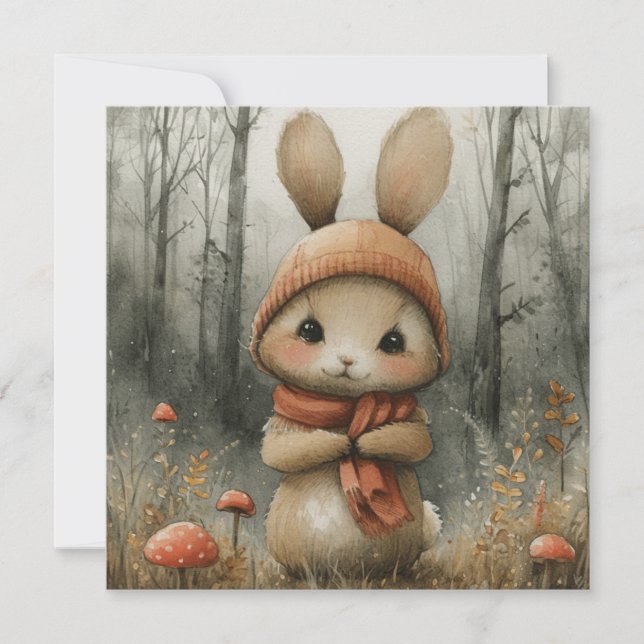 Cartes Pour Fêtes Annuelles Bunnies Enchanteurs : Salutations Whimsical 🐰 Dig (Devant)