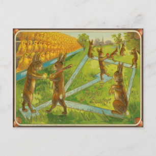 Cartes Pour Fêtes Annuelles Bunnies vintages De Pâques Jouant À Des Chicks De 