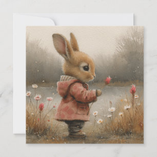 Cartes Pour Fêtes Annuelles Bunnies Whimsical : Salutations Joyeuses 🐇 Digita