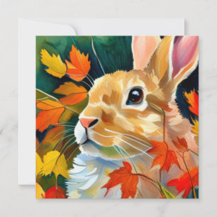 Cartes Pour Fêtes Annuelles Bunny d'automne
