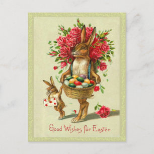 Cartes Pour Fêtes Annuelles Bunny de Pâques de l'État victorien